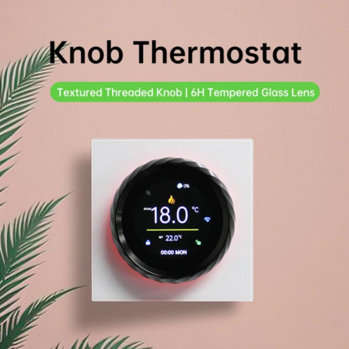 Thermostat à bouton fileté pour chauffage électrique BHT-2007-P16-GB, écran couleur TFT 1,6 pouce (blanc et noir) SH802A201-013