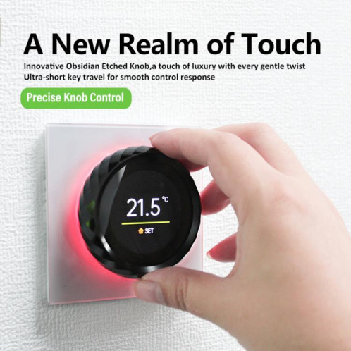 Thermostat à bouton fileté pour chaudière BHT-2007-P16-GC, écran couleur TFT 1,6 pouce (blanc et noir) SH803A787-013