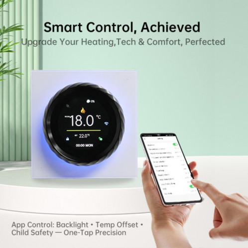 Thermostat à bouton fileté pour chaudière BHT-2007-P16-GC, écran couleur TFT 1,6 pouce (blanc et noir) SH803A787-013
