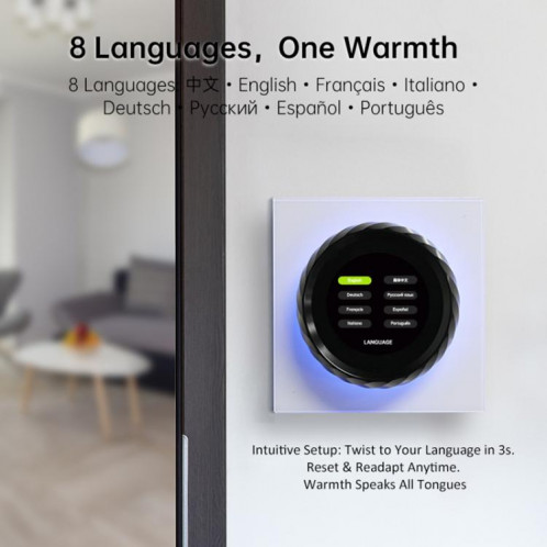 Thermostat à bouton fileté pour chauffage électrique BHT-2007-P16-GB, écran couleur TFT 1,6 pouce (blanc et noir) SH802A201-013