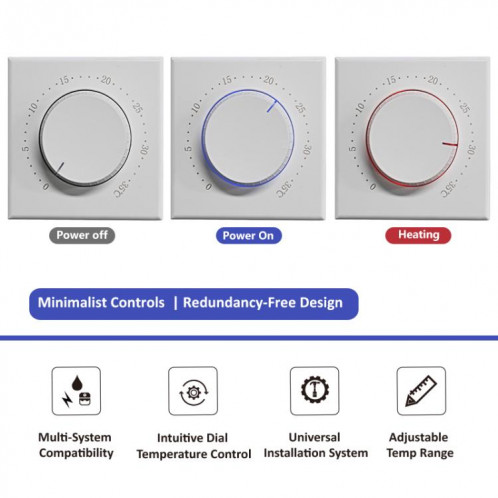 Thermostat intelligent sans écran pour chaudière BHT-101GCL avec indicateur LED bicolore (blanc) SH003A60-010