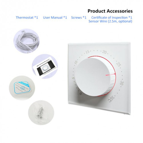 Thermostat intelligent sans écran pour chauffe-eau BHT-101GAL avec indicateur LED bicolore (blanc) SH001A1715-010