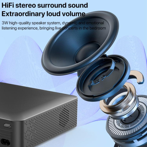 Projecteur HD intelligent sans fil N5 1280 x 720p, système Android 9.0, même écran, prise britannique (noir) SH402A251-010