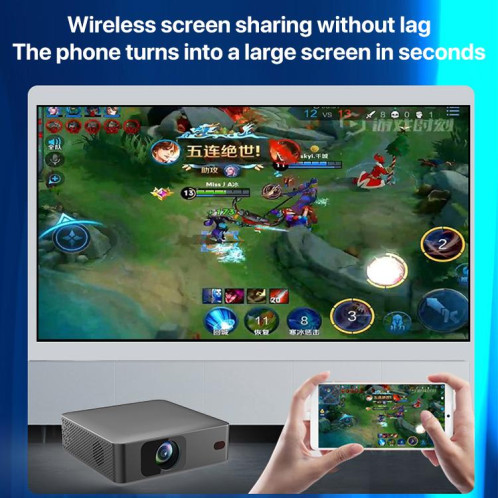 Projecteur HD intelligent sans fil N5 1280 x 720p, système Android 9.0, même écran, prise britannique (noir) SH402A251-010