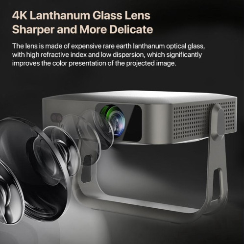 Mini projecteur portable intelligent R1 1920 x 1280p 600 ANSI Android 12.0, prise britannique (noir) SH602A425-010
