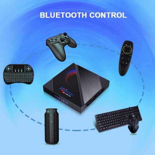 H96 MAX 6K ULTRA HD Smart TV Boîte avec télécommande, Android 10.0, ALLWINNER H616 ALLWINNER H616 ARM CORE CORTEX-A53, 2GB + 16 Go, Carte TF / USBX2 / AV / HDMI / WiFi, Plug UK SH28021122-013
