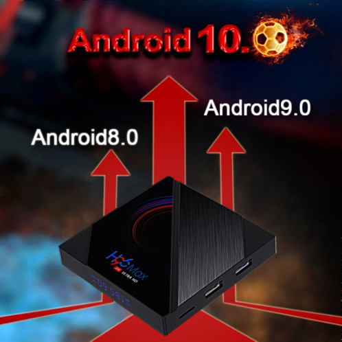 H96 MAX 6K ULTRA HD Smart TV Boîte avec télécommande, Android 10.0, ALLWINNER H616 ALLWINNER H616 ARM CORE CORTEX-A53, 2GB + 16 Go, Carte TF / USBX2 / AV / HDMI / WiFi, Plug UK SH28021122-013
