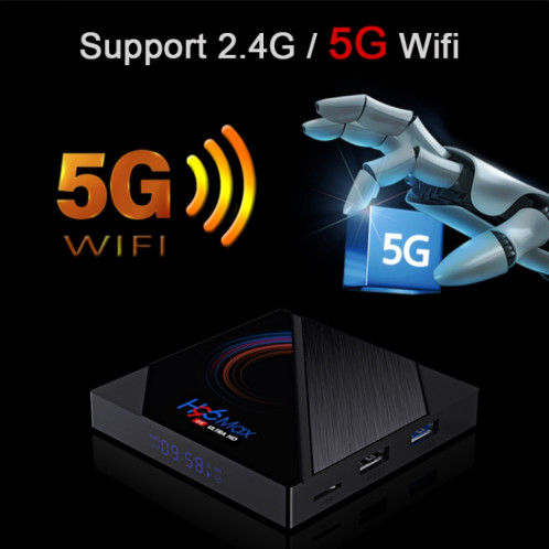 H96 MAX 6K ULTRA HD Smart TV Boîte avec télécommande, Android 10.0, ALLWINNER H616 ALLWINNER H616 ARM CORE CORTEX-A53, 2GB + 16 Go, Carte TF / USBX2 / AV / HDMI / WiFi, Plug UK SH28021122-013