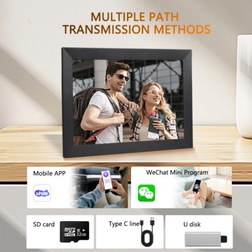 Cadre photo Cloud avec écran LCD 17 pouces, 1 Go + 32 Go, processeur quad-core 3326C, Android 7.0, prise américaine (noir) SH902B335-07