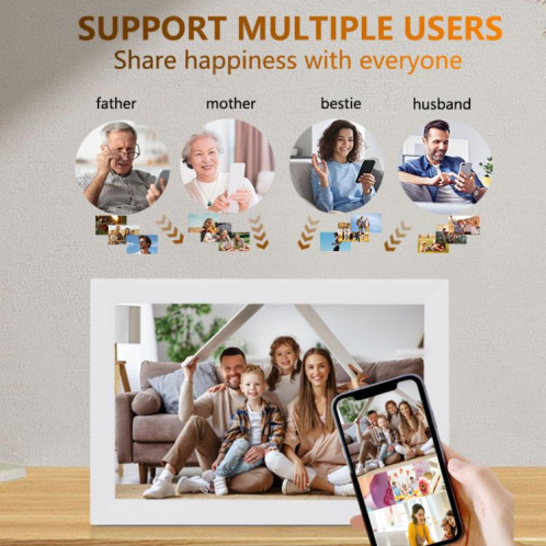 Cadre photo Cloud avec écran LCD 17 pouces, 1 Go + 32 Go, processeur quad-core 3326C, Android 7.0, prise américaine (noir) SH902B335-07