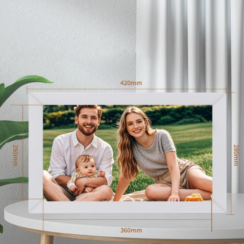 Cadre photo Cloud avec écran LCD 17 pouces, 1 Go + 32 Go, processeur quad-core 3326C, Android 7.0, prise américaine (blanc) SH902A722-07