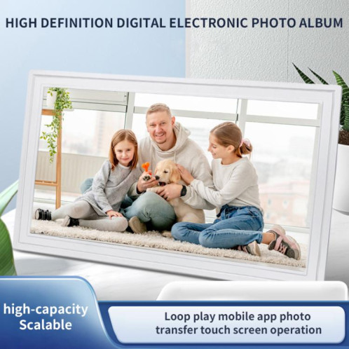 Cadre photo Cloud avec écran LCD 21,5 pouces, 1 Go + 32 Go, processeur quad-core 3326C, Android 7.0, prise AU (blanc) SH104A766-08
