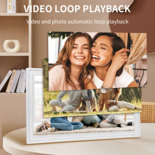 Cadre photo Cloud avec écran LCD 21,5 pouces, 1 Go + 32 Go, processeur quad-core 3326C, Android 7.0, prise AU (noir) SH104B212-08