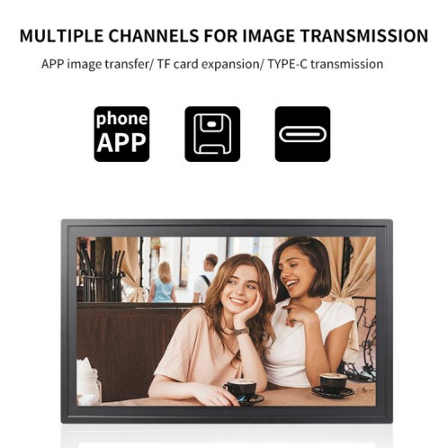 Cadre photo Cloud avec écran LCD 21,5 pouces, 1 Go + 32 Go, processeur quad-core 3326C, Android 7.0, prise AU (blanc) SH104A766-08
