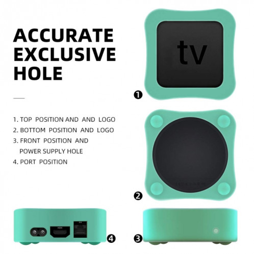 Pour Apple TV 4K 5ème / 4ème Étui de protection en silicone antidérapant antichoc pour télécommande (noir) SH601A1337-010