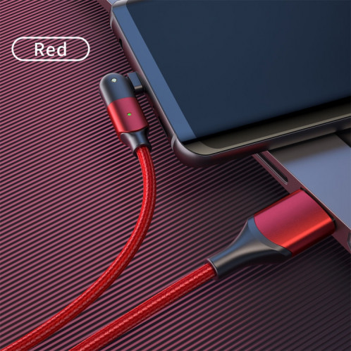 FXCM-WY09 2.4A USB vers Micro USB Câble de charge coude rotatif à 180 degrés, longueur: 1,2 m (rouge) SH001B654-016
