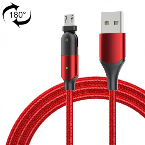 FXCM-WYA09 2.4A USB vers Micro USB Câble de charge coude rotatif à 180 degrés, longueur: 2 m (rouge) SH002B1727-016