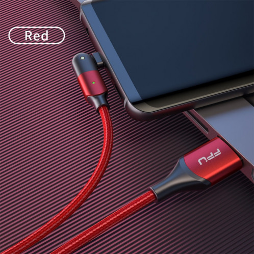 ZFXCT-WY09 3A USB vers USB-C / Type-C Câble de charge coude rotatif à 180 degrés, longueur: 1,2 m (rouge) SH201B1844-016