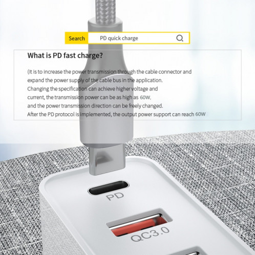 FXCTL-WY0G 60W 3A USB-C / Type-C à Type-C Câble de charge rapide coude rotatif à 180 degrés, longueur: 1,2 m (gris) SH601A1273-015