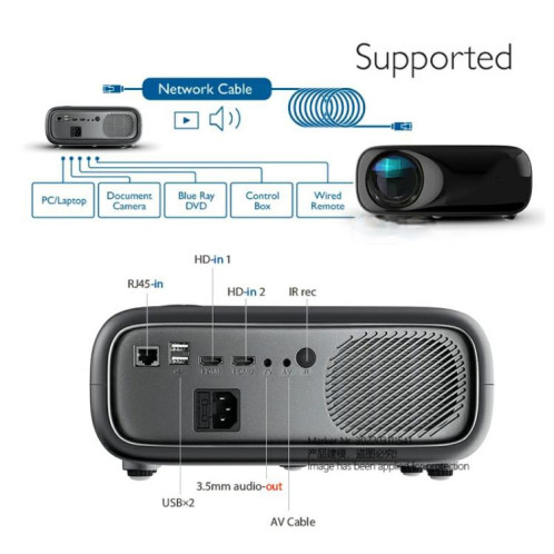 Projecteur intelligent AUN AKEY9S 1080P 1000ANSI Autofocus WIFI, prise britannique (noir) SA302A826-018