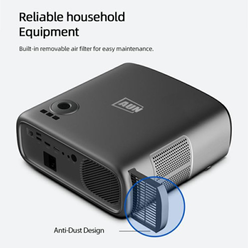 Projecteur intelligent AUN AKEY9S 1080P 1000ANSI Autofocus WIFI, prise britannique (noir) SA302A826-018