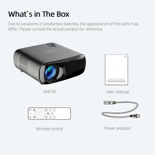 Projecteur intelligent AUN AKEY9S 1080P 1000ANSI Autofocus WIFI, prise britannique (noir) SA302A826-018