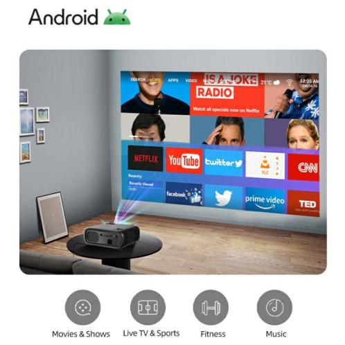 Projecteur intelligent AUN AKEY9S 1080P 1000ANSI Autofocus WIFI, prise US (Noir) SA301A615-018