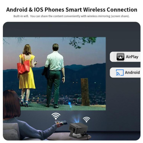 Projecteur intelligent AUN A32 Pro 1280x720P 300ANSI Android 13, écran WIFI, prise AU (noir) SA303A1626-010