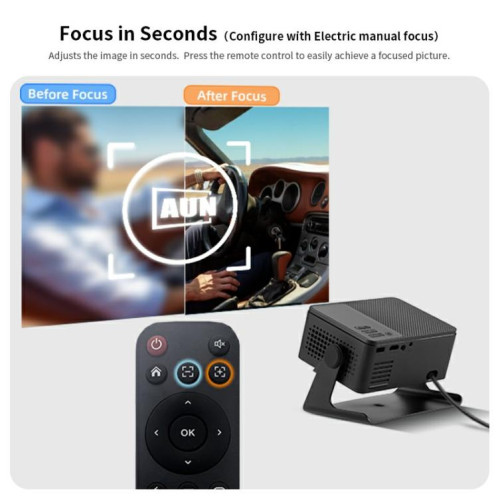 Projecteur intelligent AUN A32 Pro 1280x720P 300ANSI Android 13, écran WIFI, prise AU (noir) SA303A1626-010