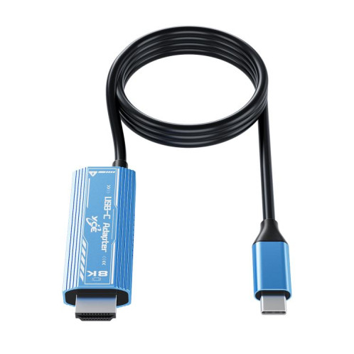 Câble adaptateur YCE-V286 Type-C vers PD3.0 et HDMI 8K (bleu) SH501A1967-09