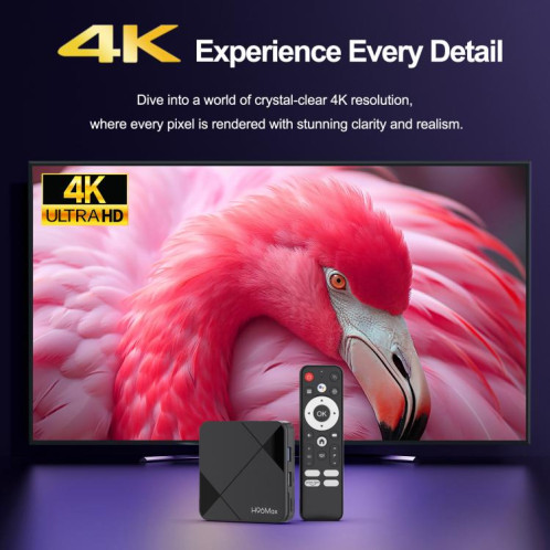 Boîtier TV intelligent H96Max 4K UHD Android 14 avec télécommande, processeur RK3518 Quad-Core 2 Go + 8 Go () SH502A694-013