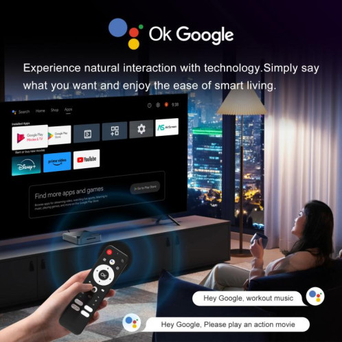 Boîtier TV intelligent H96Max 4K UHD Android 14 avec télécommande, processeur RK3518 Quad-Core 2 Go + 8 Go () SH502A694-013