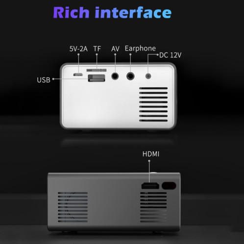 T300 25ansi LED Portable Home Multimedia Game Projecteur, US Plug (Yellow) SH601B1456-014