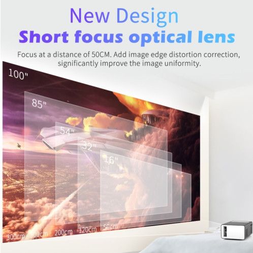 T300 25ansi LED Portable Home Multimedia Game Projecteur, US Plug (Yellow) SH601B1456-014