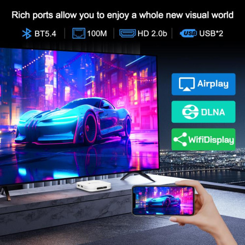 Boîtier TV intelligent H96 Max M1 Plus Android 14.0, 2 Go + 16 Go, processeur RK3528 quad-core ARM Cortex-A53 () SH501B509-013