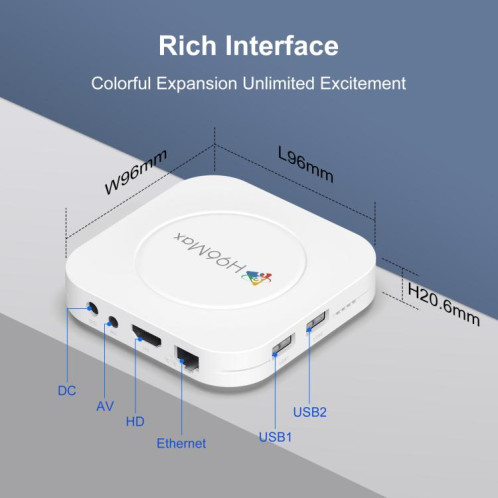 Boîtier TV intelligent H96 Max M1 Plus Android 14.0, 4 Go + 64 Go, processeur RK3528 quad-core ARM Cortex-A53 () SH503B1741-013