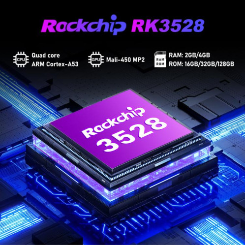 Boîtier TV intelligent H96 Max M1 Plus Android 14.0, 2 Go + 16 Go, processeur RK3528 quad-core ARM Cortex-A53 () SH501B509-013