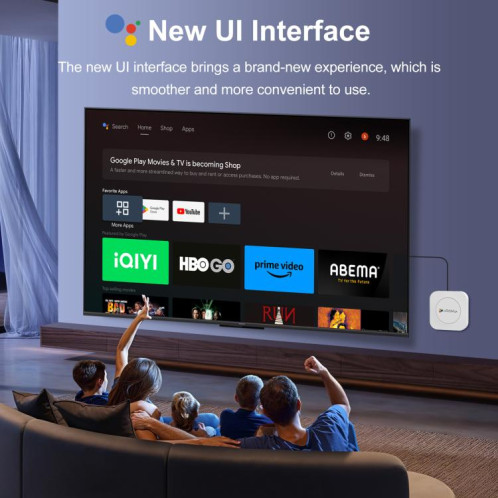 Boîtier TV intelligent H96 Max M1 Plus Android 14.0, 4 Go + 64 Go, processeur RK3528 quad-core ARM Cortex-A53 () SH503B1741-013
