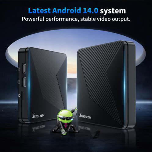 Boîtier Smart TV X88 Pro X5M Android 14.0, 2 Go + 16 Go, S905X5M 2,0 GHz 64 bits Quad-core Cortex-A55 () SH901B1363-09