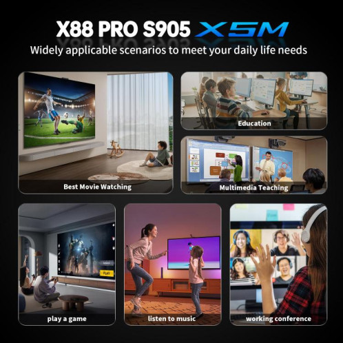 Boîtier Smart TV X88 Pro X5M Android 14.0, 2 Go + 16 Go, S905X5M 2,0 GHz 64 bits Quad-core Cortex-A55 () SH901B1363-09