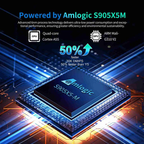 Boîtier Smart TV X96 M200 YB951 Android 14.0, 4 Go + 32 Go, processeur Amlogic S905X5M quad-core ARM Cortex A55 () SH202B1411-011