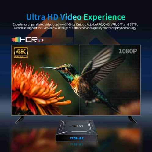 Boîtier Smart TV X96 M200 YB951 Android 14.0, 4 Go + 64 Go, processeur Amlogic S905X5M quad-core ARM Cortex A55 () SH203B1415-011