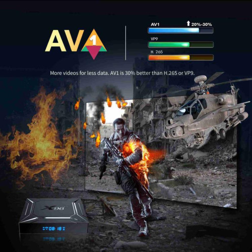 Boîtier Smart TV X96 M200 YB951 Android 14.0, 2 Go + 16 Go, processeur Amlogic S905X5M quad-core ARM Cortex A55 () SH201B1943-011