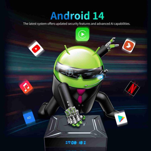 Boîtier Smart TV X96 M200 YB951 Android 14.0, 2 Go + 16 Go, processeur Amlogic S905X5M quad-core ARM Cortex A55 () SH201B1943-011