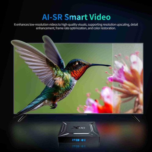 Boîtier Smart TV X96 M200 YB951 Android 14.0, 4 Go + 32 Go, processeur Amlogic S905X5M quad-core ARM Cortex A55 () SH202B1411-011