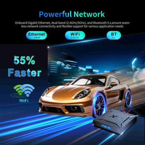 Boîtier Smart TV X96 M200 YB951 Android 14.0, 4 Go + 32 Go, processeur Amlogic S905X5M quad-core ARM Cortex A55 () SH202B1411-011
