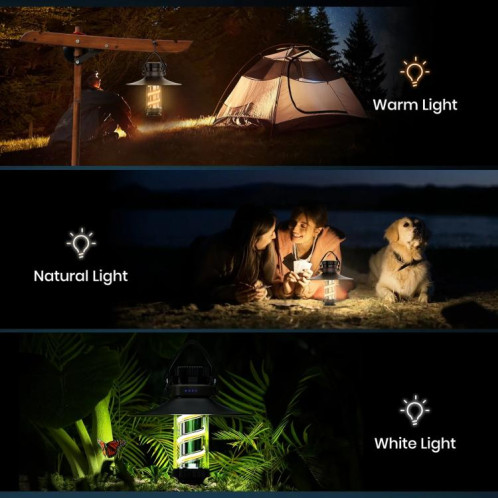 Lampe de camping portable d'extérieur KXK-818 (noire) SH101A1478-014