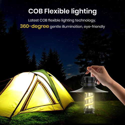 Lampe de camping portable d'extérieur KXK-818 (noire) SH101A1478-014