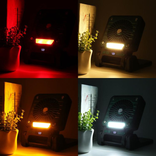 Ventilateur portable solaire F3 avec chargeur USB et lampe de camping (orange) SH601A1095-013