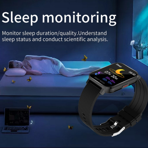 MT28 1,54 pouces écran TFT IP67 étanche Business Sport bande de silicone montre intelligente, moniteur de sommeil de soutien / moniteur de fréquence cardiaque / surveillance de la pression artérielle (bleu) SH401D1518-015